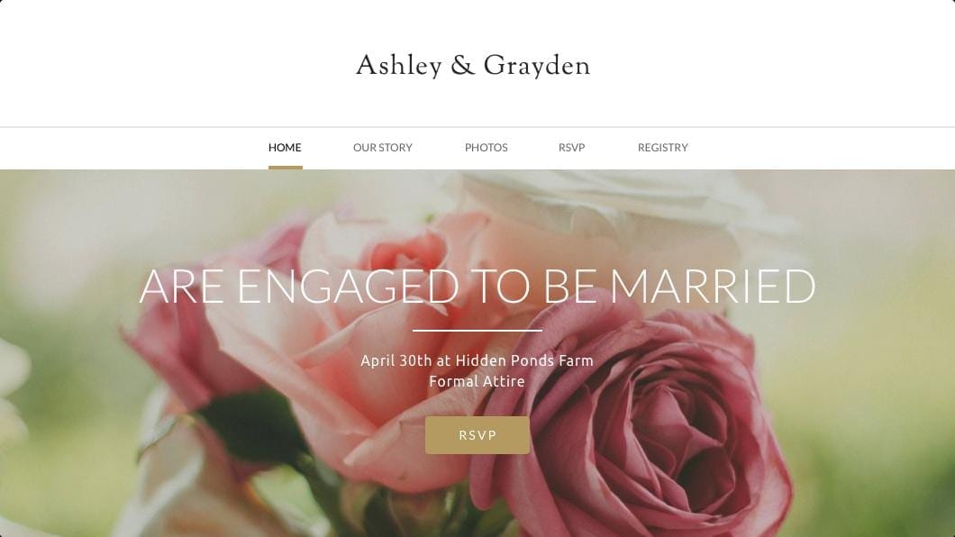 Weebly template for wedding