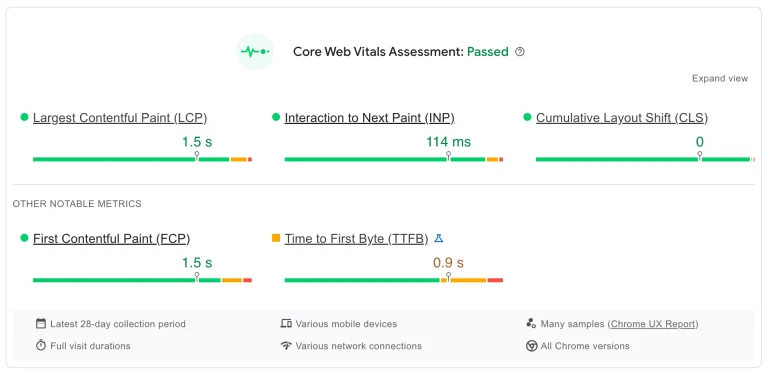 WordPress and core web vitals