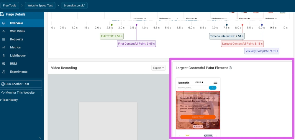 lcp image debug bear speed test