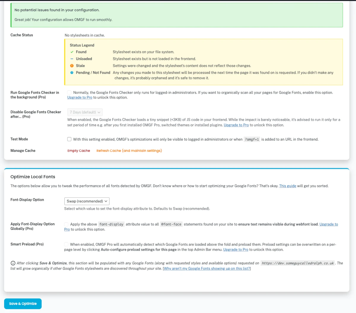 OMGF plugin for WordPress