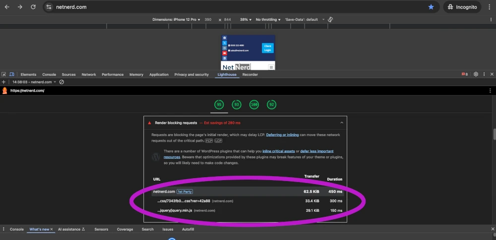 chrome lighthouse improved performance insights
