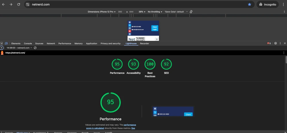 lighthouse improved performance
