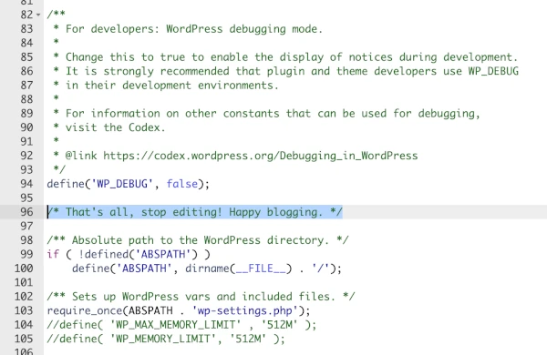 scroll to thats all stop editing